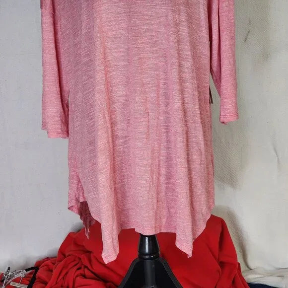 Terra and Sky Rose Dust Poly Rayon Cardi Lgth Fashion Tee Generous Fit Sz 0X 14W - Picture 5 of 16